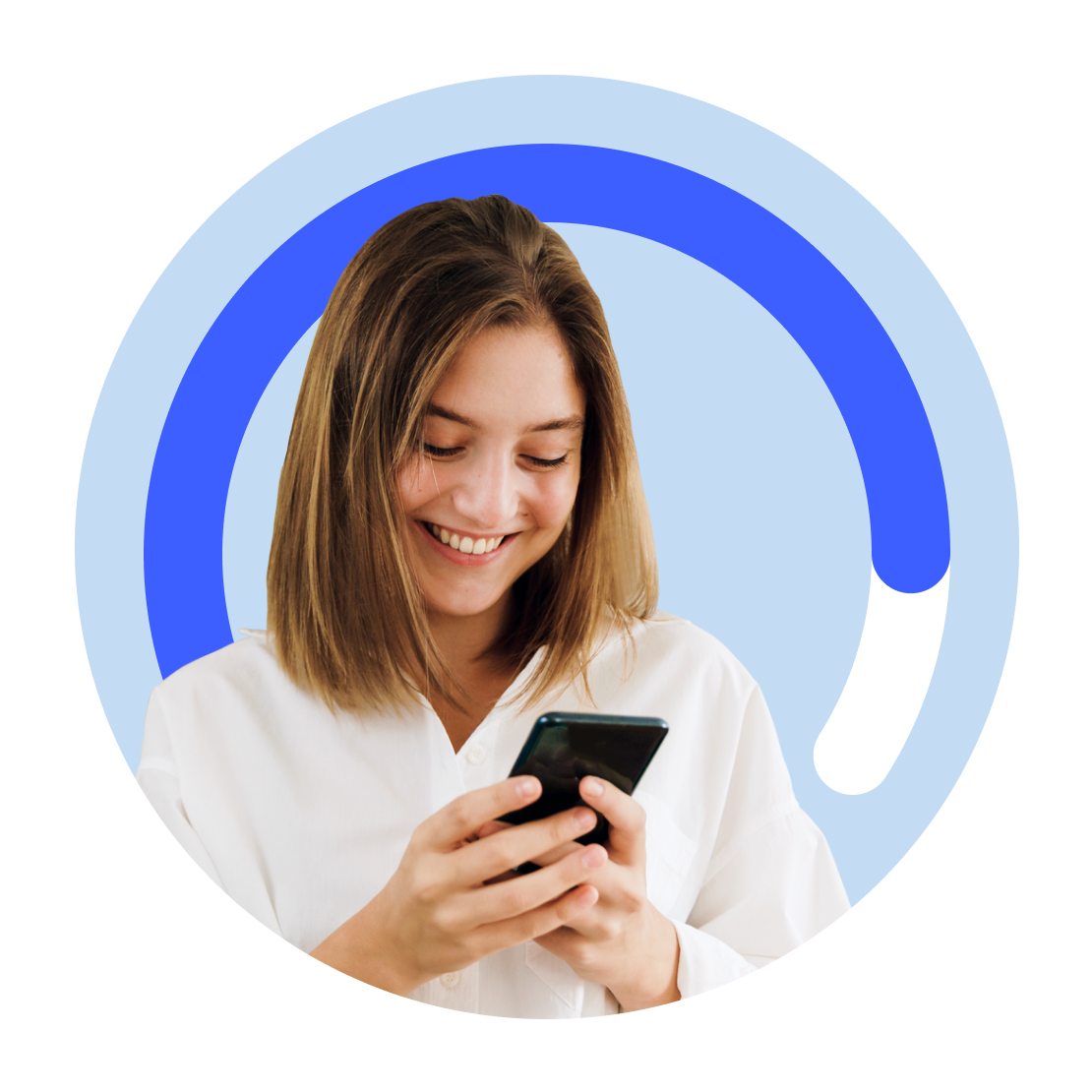 Happy person using VPN