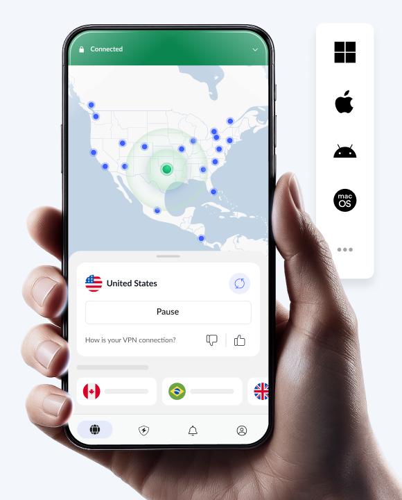 VPN App Interface on Smartphone