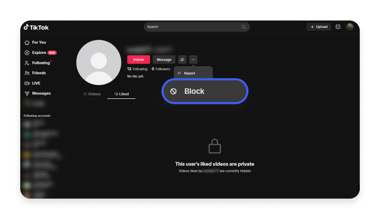 blog screenshot how to block someone on tiktok en 5