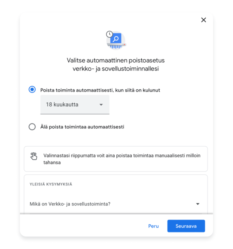 Miten poistan Google-haut pysyvästi vaihe 5