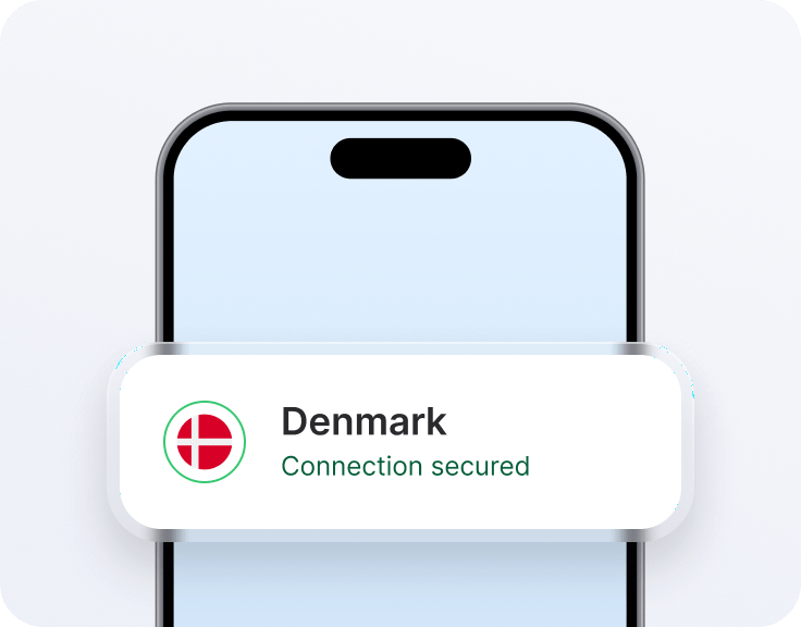 En smartphone med en dedikeret IP i Danmark.