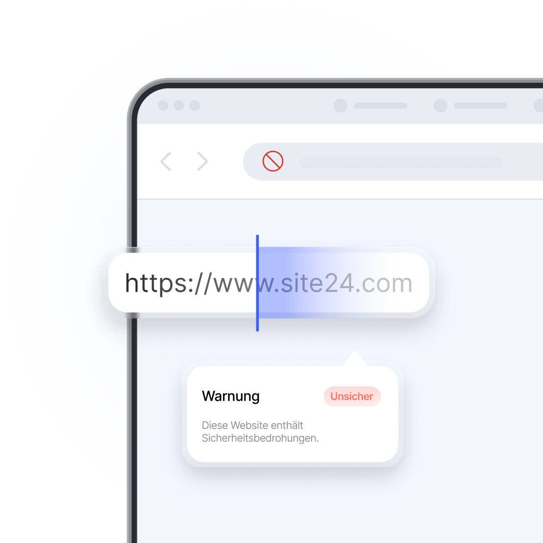 Ein Laptop-Bildschirm, auf dem ein Betrugs-Checker eine URL analysiert.