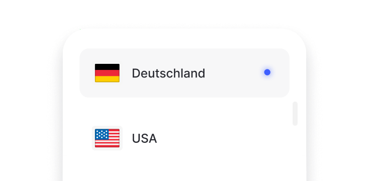 Auszug aus einer Liste mit dedizierten IP-Standorten, darunter Deutschland und die USA.