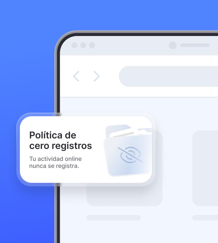 Una laptop con un fragmento que muestra la política de cero registros de NordVPN.