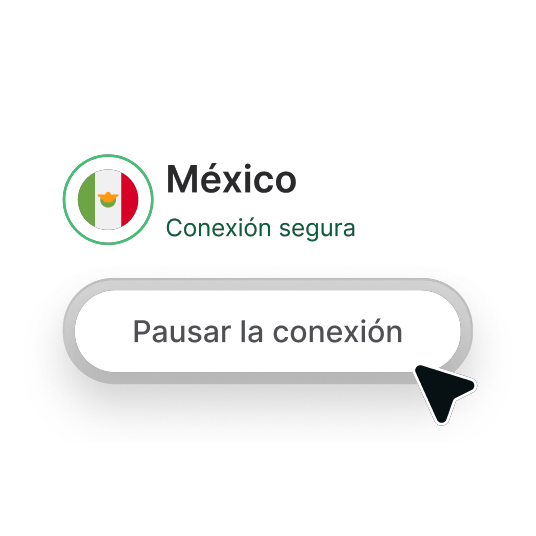 Un fragmento de la app NordVPN que muestra cómo pausar fácilmente una conexión VPN.