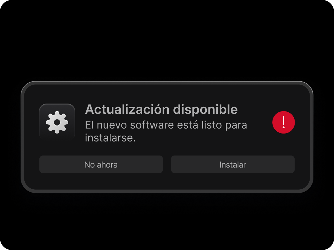 Una notificación en el celular de una nueva actualización del software disponible.