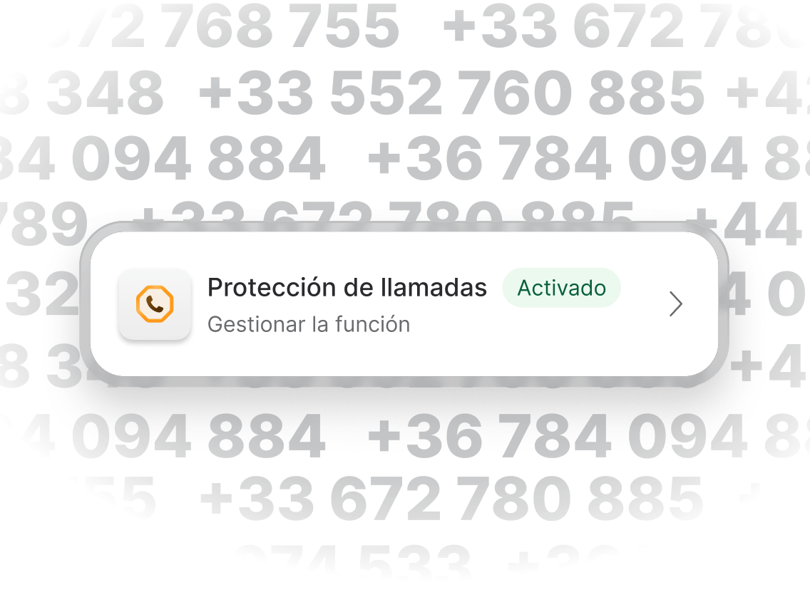 Una notificación en el móvil que indica que la función Protección de llamadas está activada.