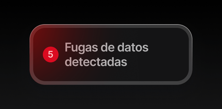 Una alerta del detector de filtraciones que avisa de que tus datos han quedado expuestos.