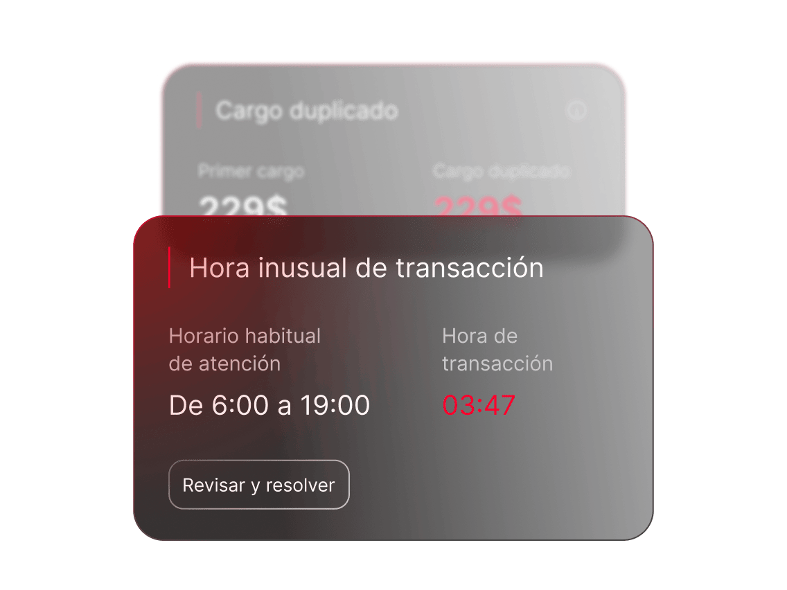 Una notificación de supervisión de transacciones de NordVPN que advierte de una hora de transacción inusual.