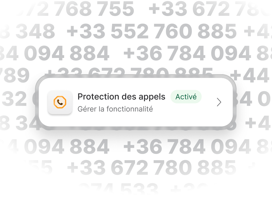 Une notification sur le téléphone indiquant que la fonctionnalité Protection des appels est active.