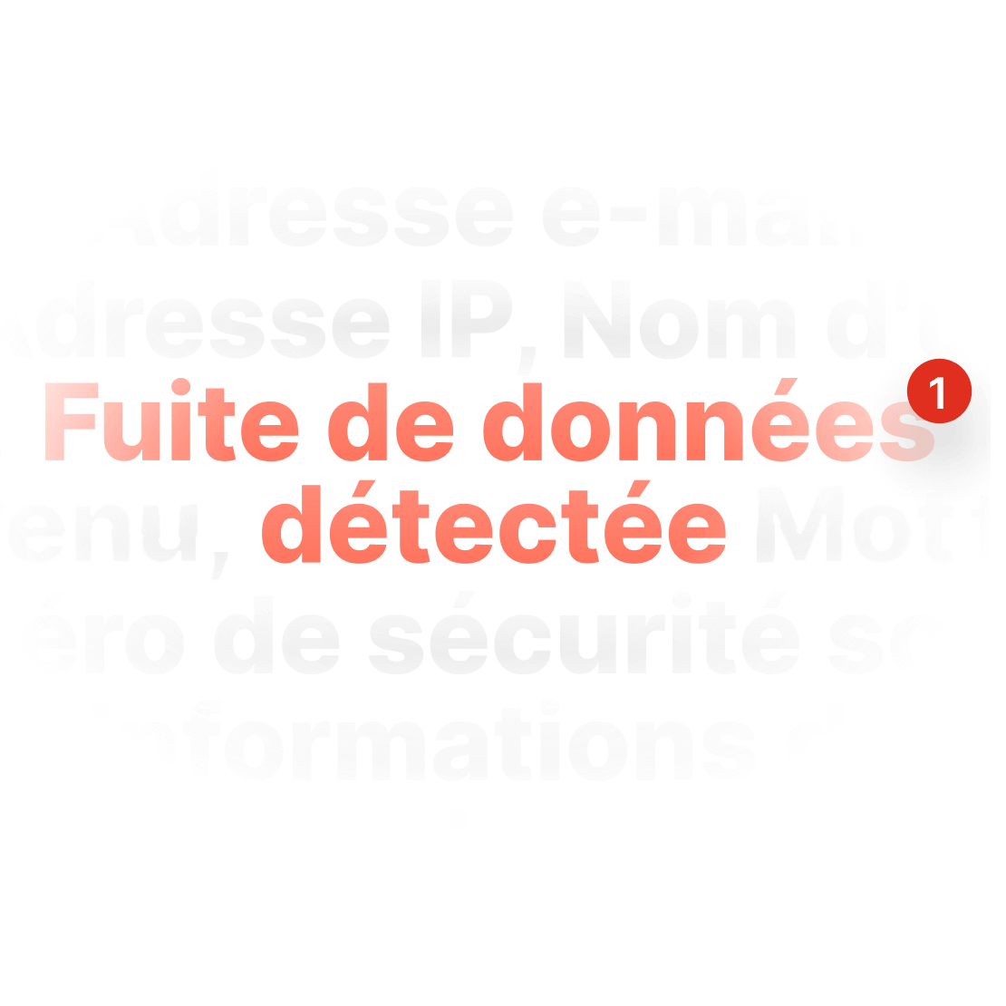 Une notification de Dark Web Monitor signalant une fuite de données détectée.