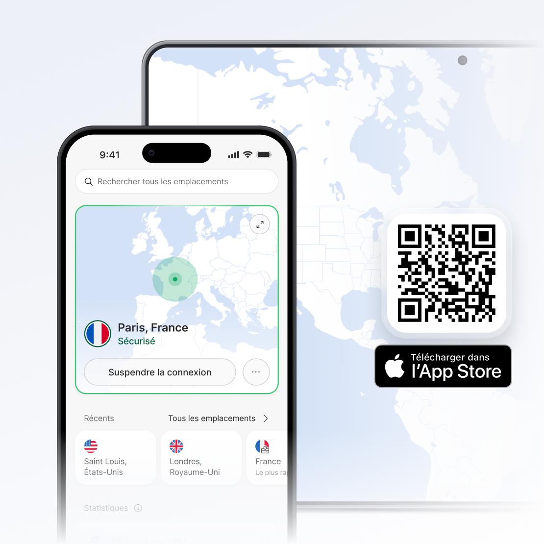 Application NordVPN pour iPhone et iPad