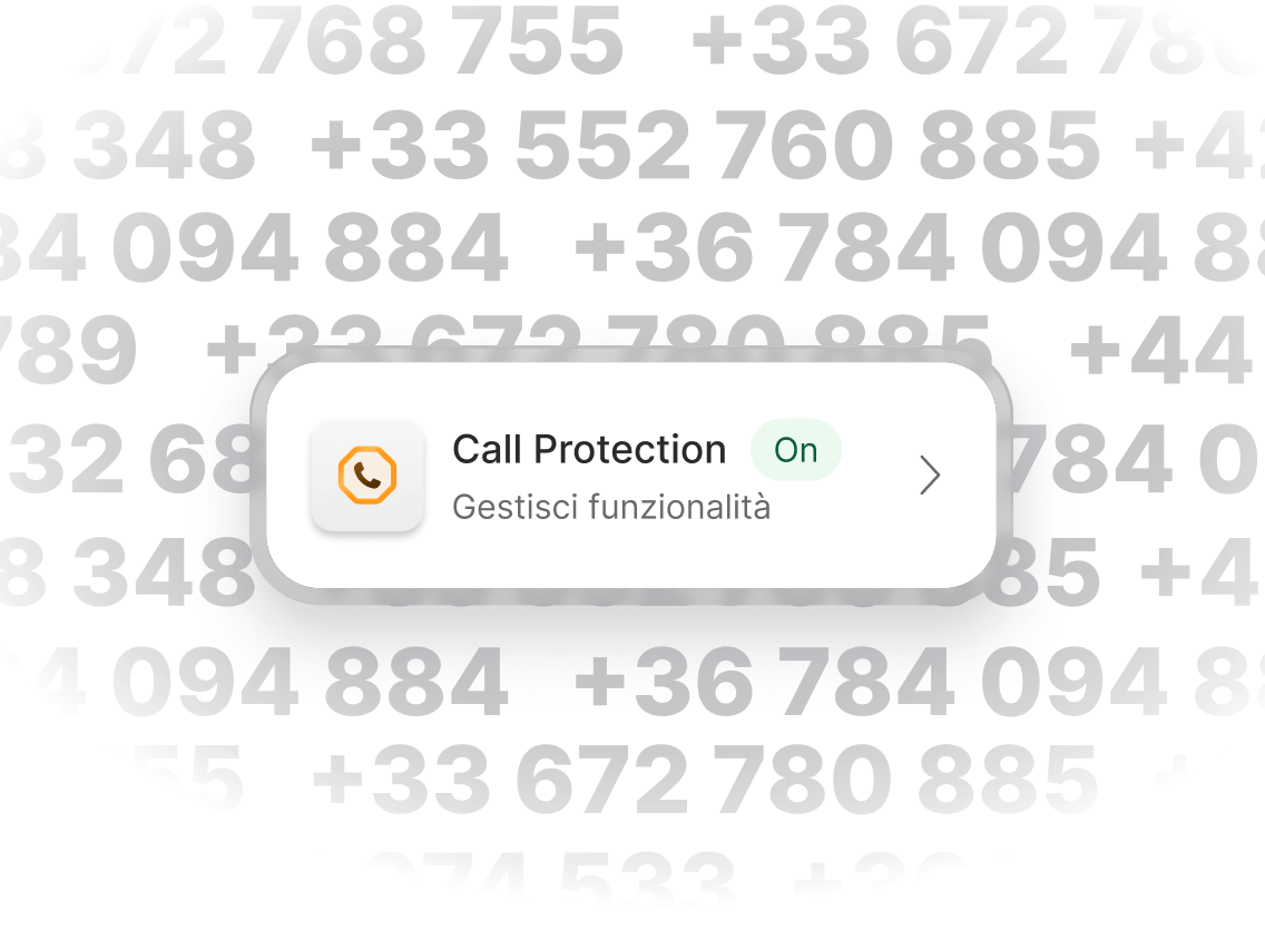Una notifica sul telefono che indica che la funzionalità Call Protection è attiva.