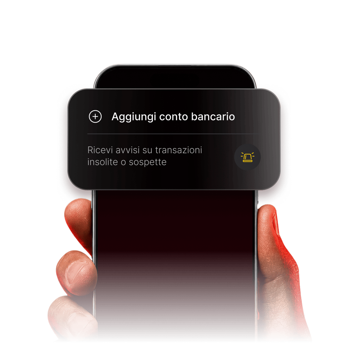 Un utente che seleziona i conti bancari da includere nel monitoraggio delle transazioni su uno smartphone.