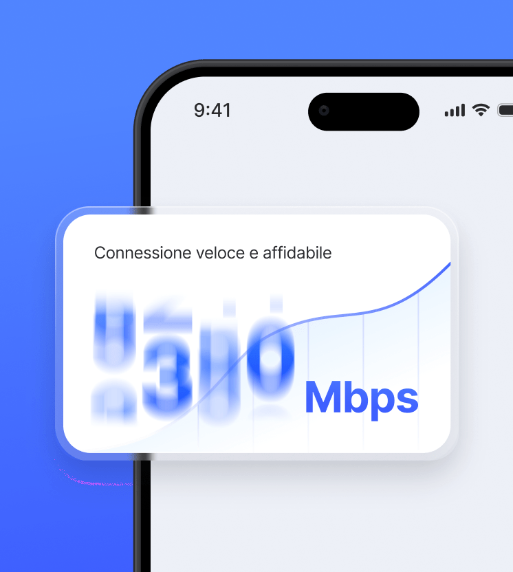 Lo schermo di un telefono che mostra quanto sono veloci le connessioni di NordVPN.