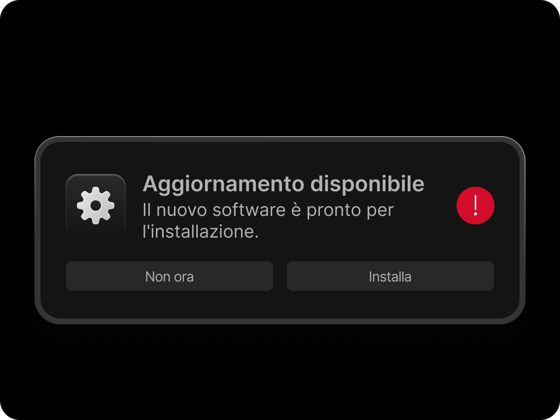 Una notifica sul cellulare che informa della disponibilità di un nuovo aggiornamento software.
