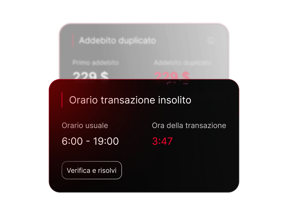 Una notifica di monitoraggio delle transazioni di NordVPN che segnala un orario di transazione insolito.