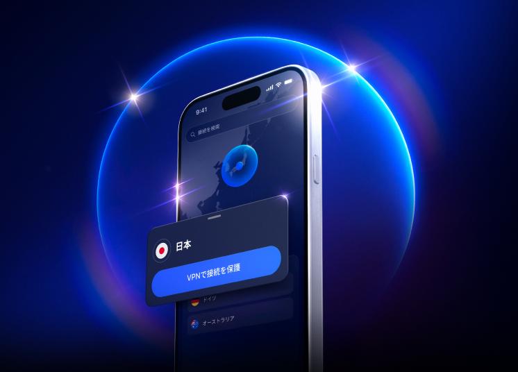 NordVPNの日本サーバーを使用して安全なオンラインブラウジングを実現するスマートフォン。