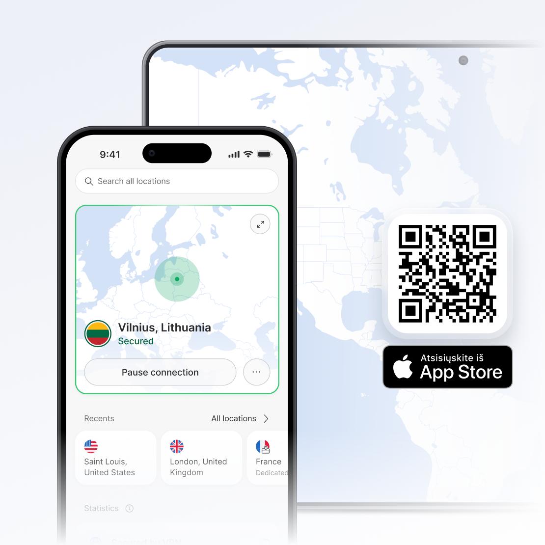 „NordVPN“ programėlė „iPhone“ ir „iPad“ įrenginiams