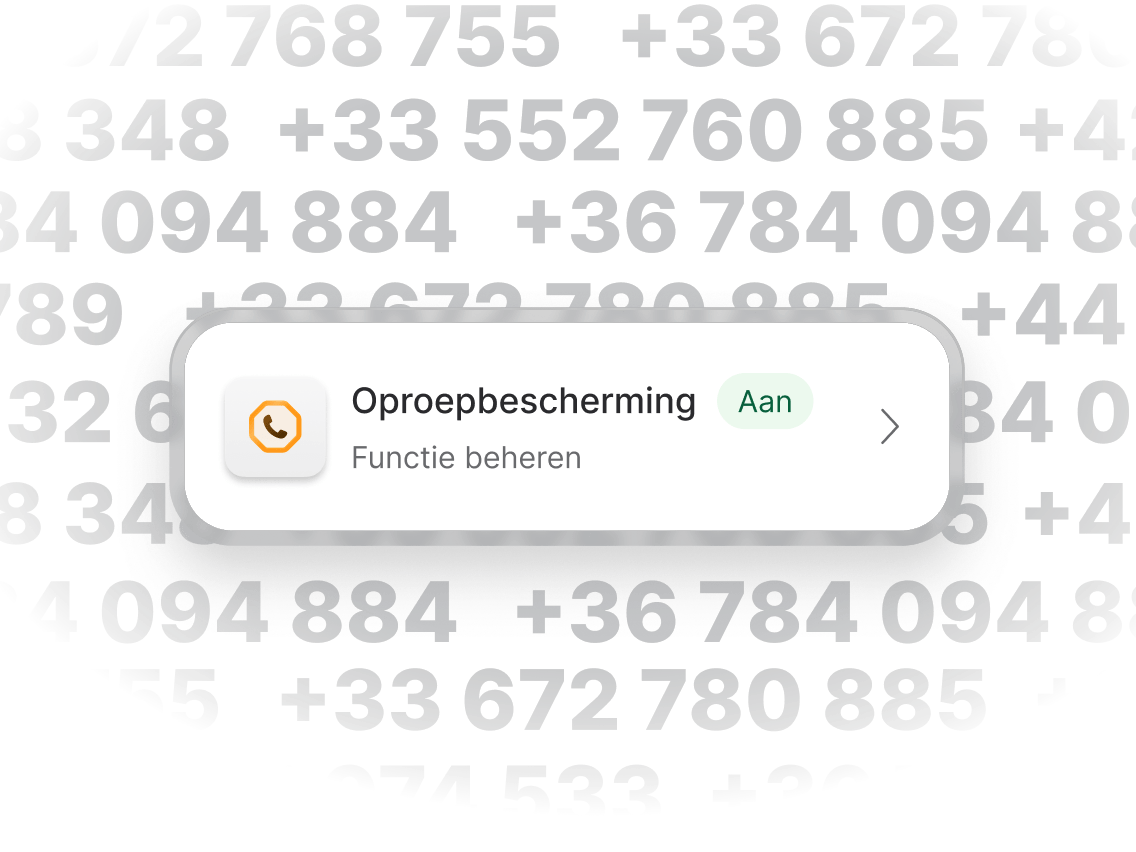 Een telefoonmelding die aangeeft dat de functie Oproepbescherming actief is.