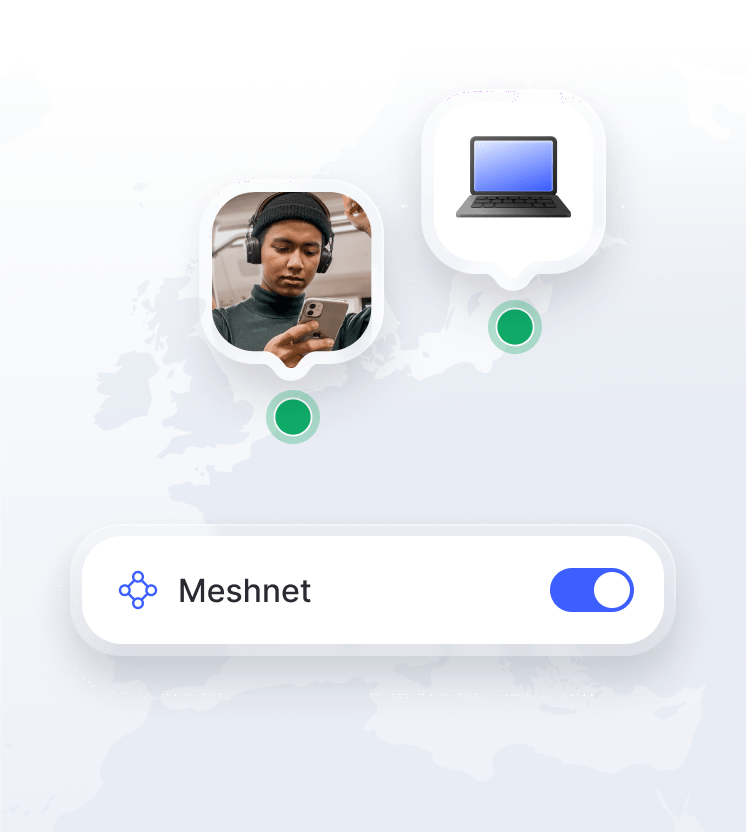Iemand die Meshnet gebruikt om op afstand verbinding te maken met hun laptop.