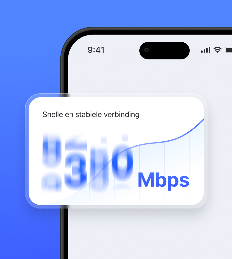 Een telefoonscherm dat laat zien hoe snel de verbindingen van NordVPN zijn.
