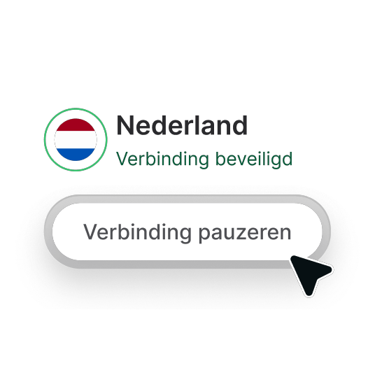 Een fragment uit de NordVPN-app dat laat zien hoe je eenvoudig een VPN-verbinding kunt pauzeren.