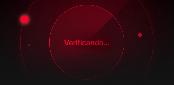 Um círculo vermelho com a palavra “Verificando” escrita nele.