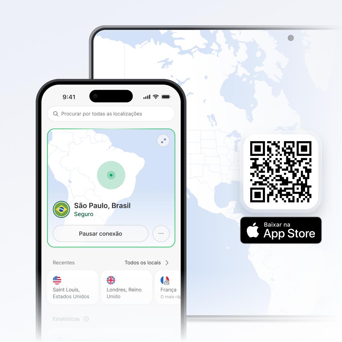 Aplicativo da NordVPN para iPhone e iPad