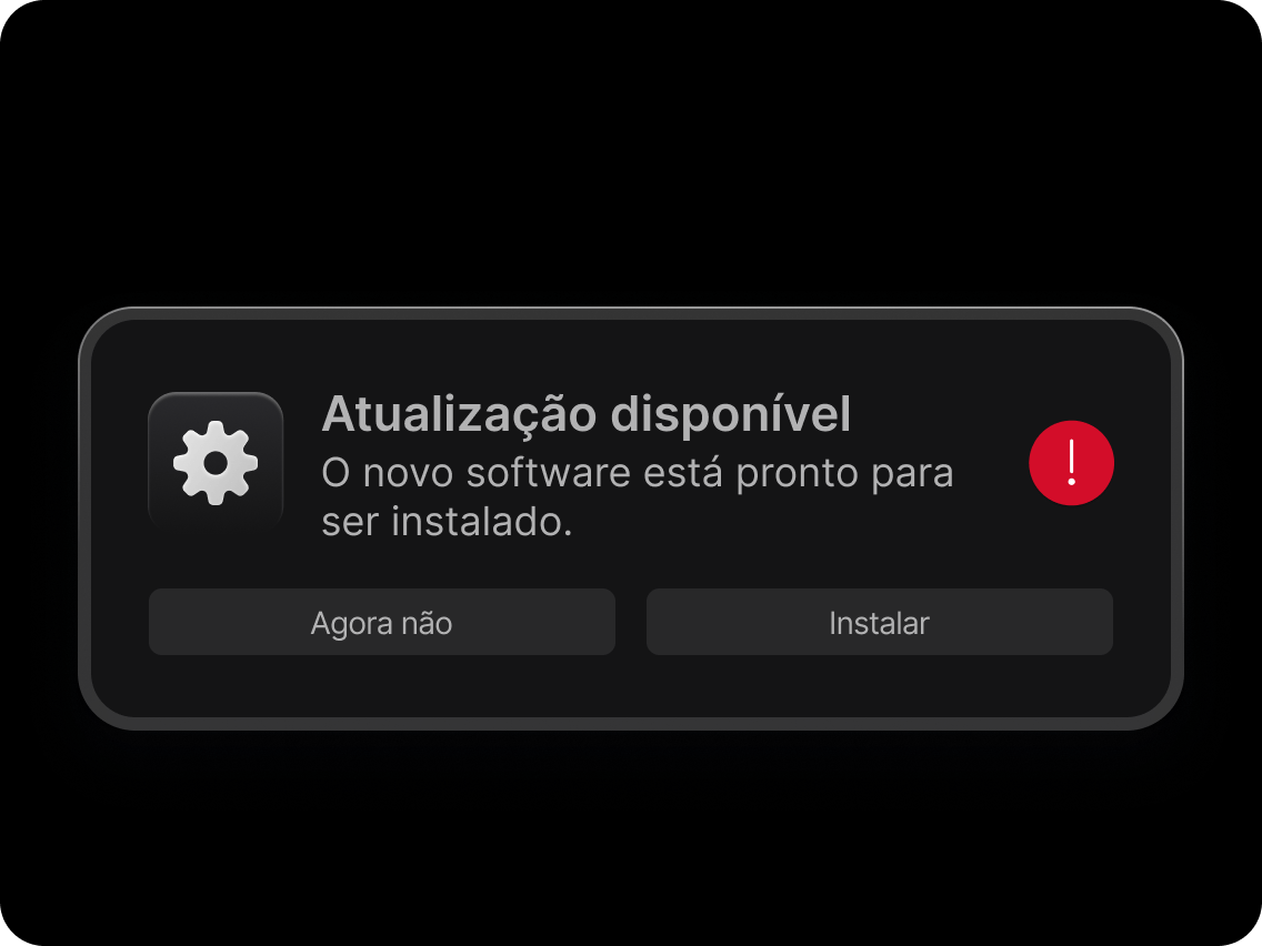 Uma notificação no celular informando que uma nova atualização de software está disponível.