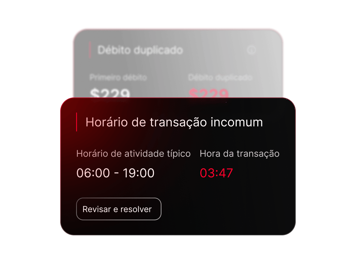 Uma notificação de monitoramento de transações da NordVPN alertando sobre um tempo de transação incomum.