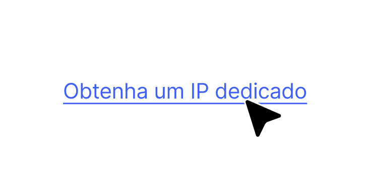 Uma hiperligação que convida os utilizadores a obterem um endereço IP dedicado através de um serviço de VPN.