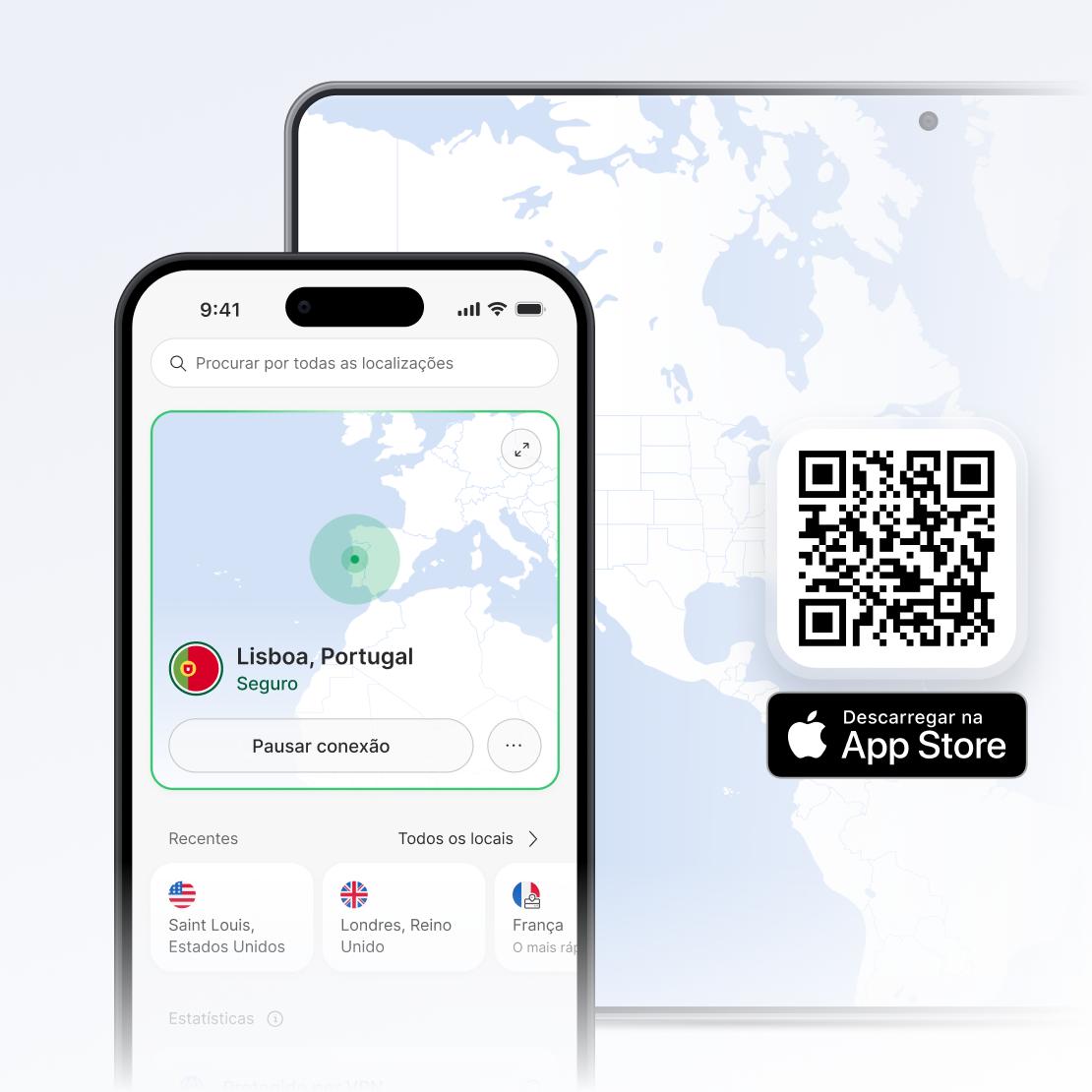 Aplicação NordVPN para iPhone e iPad