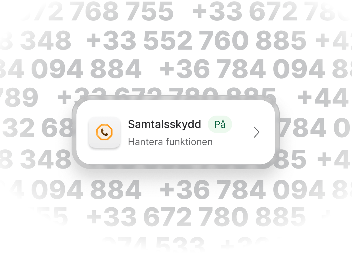 En telefonnotis som visar att funktionen Samtalsskydd är aktiverad.