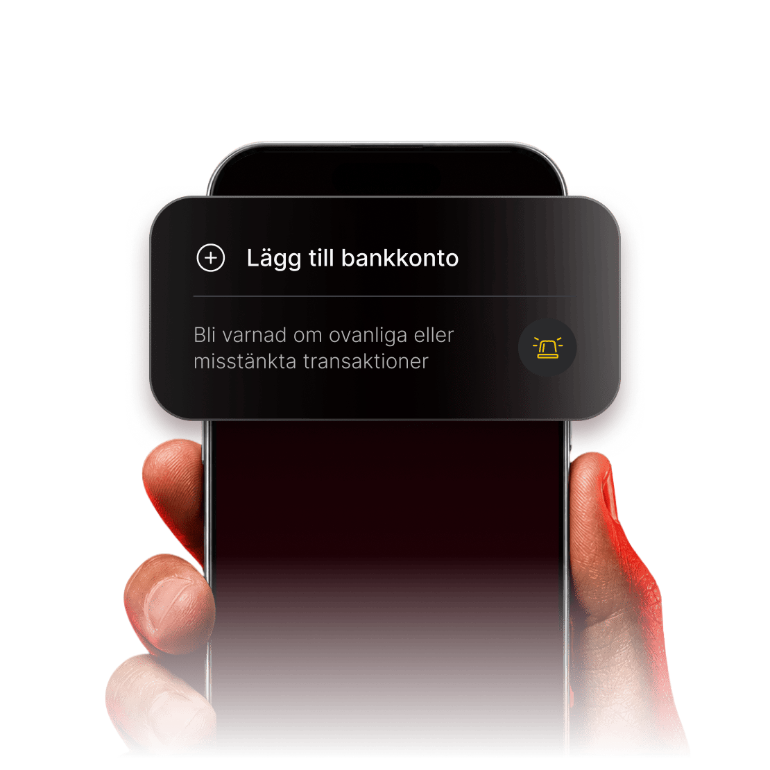 En användare som väljer bankkonton som ska inkluderas i transaktionsövervakning på en smartphone.