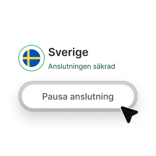 Ett urklipp från NordVPN-appen som visar hur man enkelt pausar en VPN-anslutning.