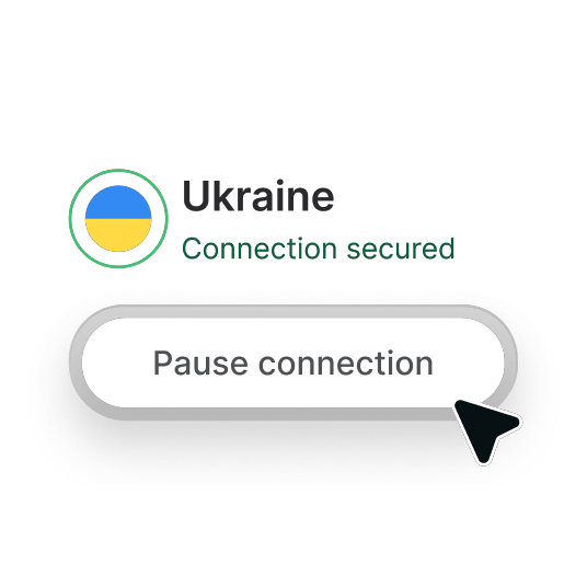 Фрагмент NordVPN, що демонструє легкість призупинення VPN-з'єднання.