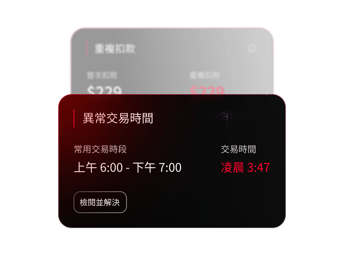 一則來自 NordVPN 的交易監測通知，提示交易時間異常。