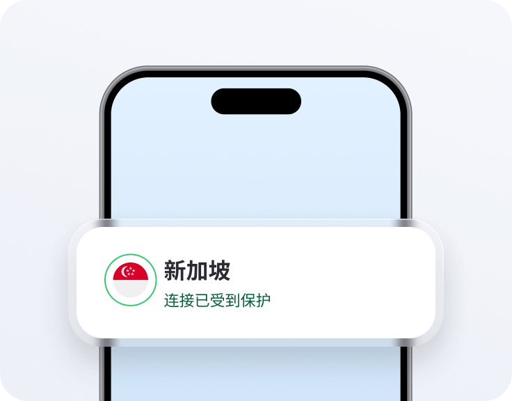 使用新加坡专用 IP 地址的智能手机。