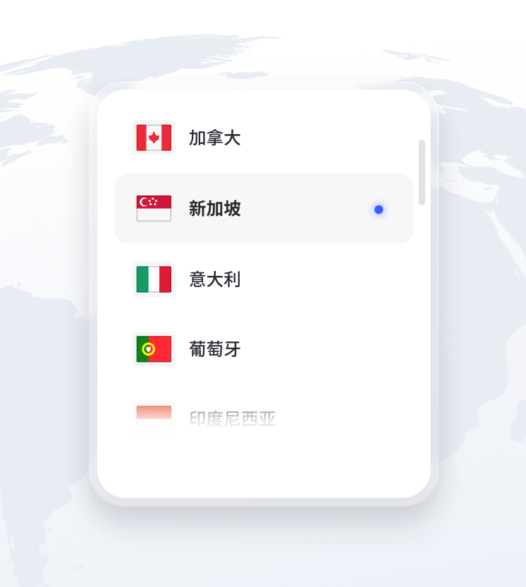 显示地球局部，并标注了可用 VPN 服务器位置的截图片段。
