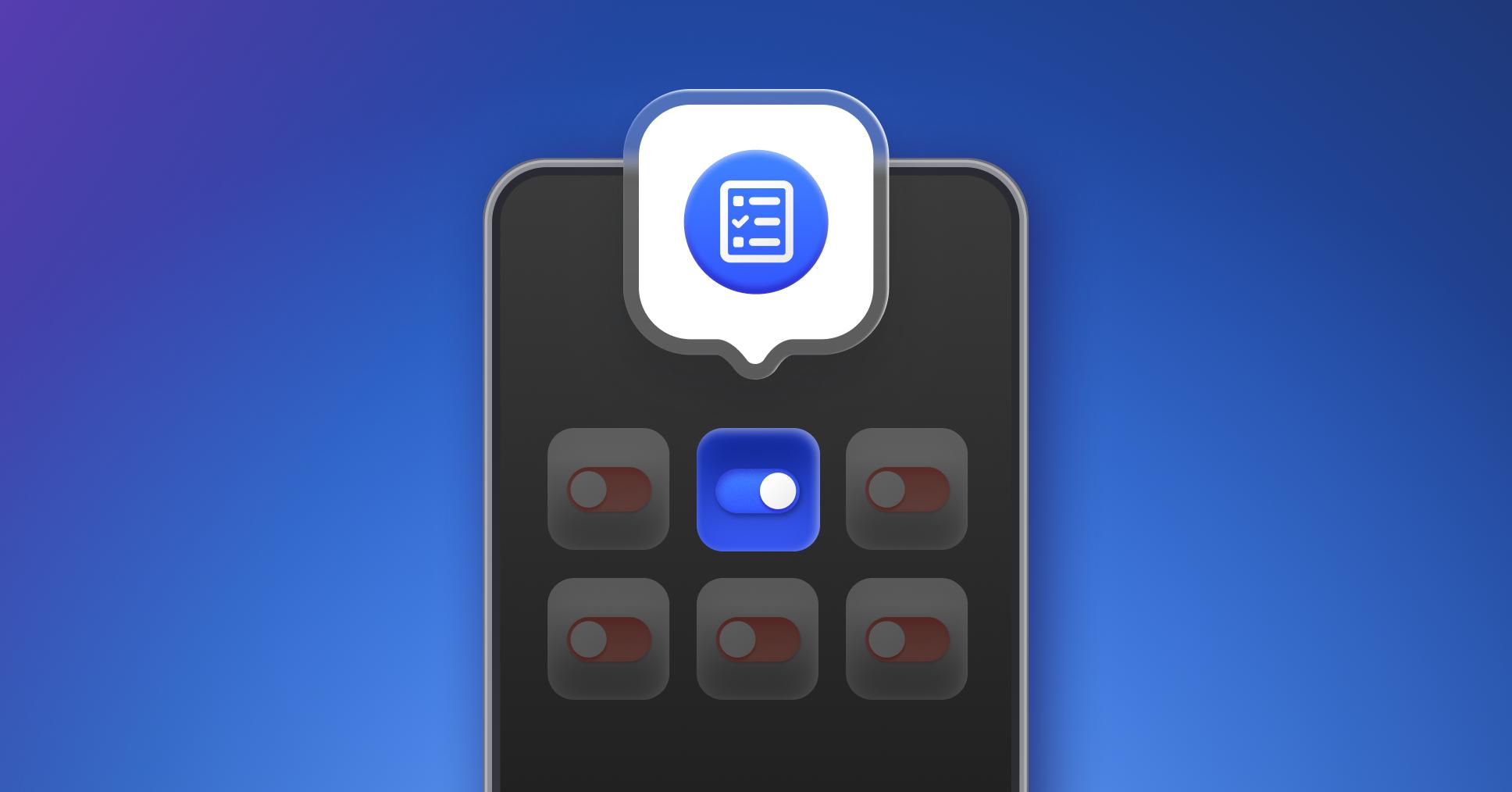 A smartphone with allowlisted and blocklisted apps.