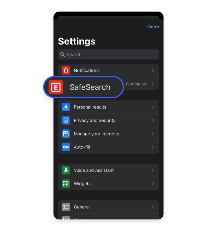 turn off safesearch