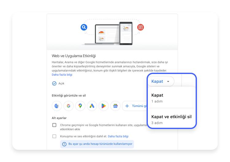 Otomatik olarak Google geçmişi temizle: aşama 4