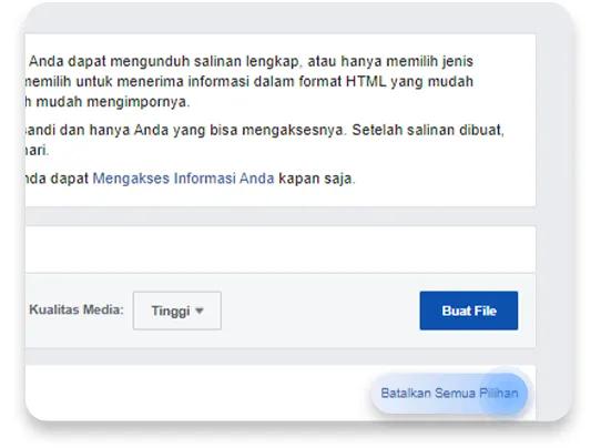 unduh data facebook: langkah 5