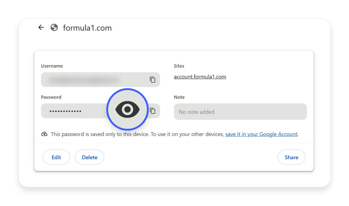 How to edit and delete saved passwords on Chrome: Step 3