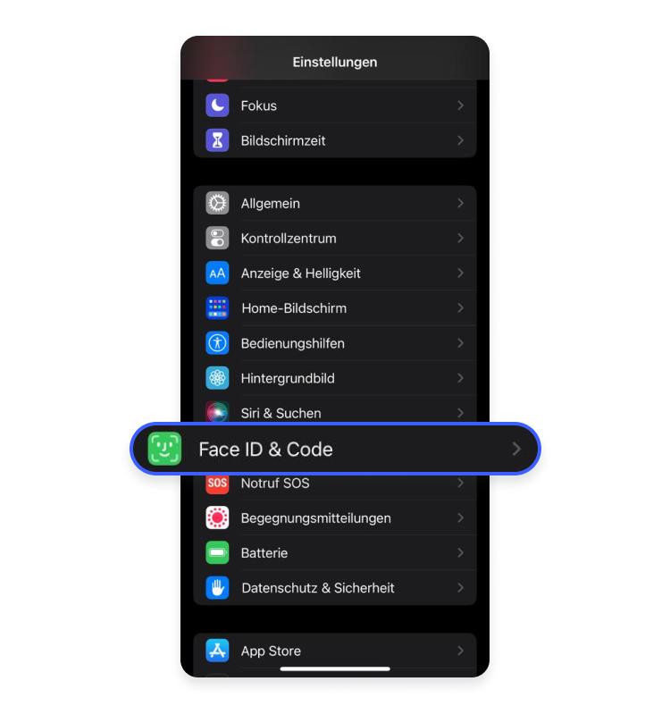 Face ID iphone einstellen