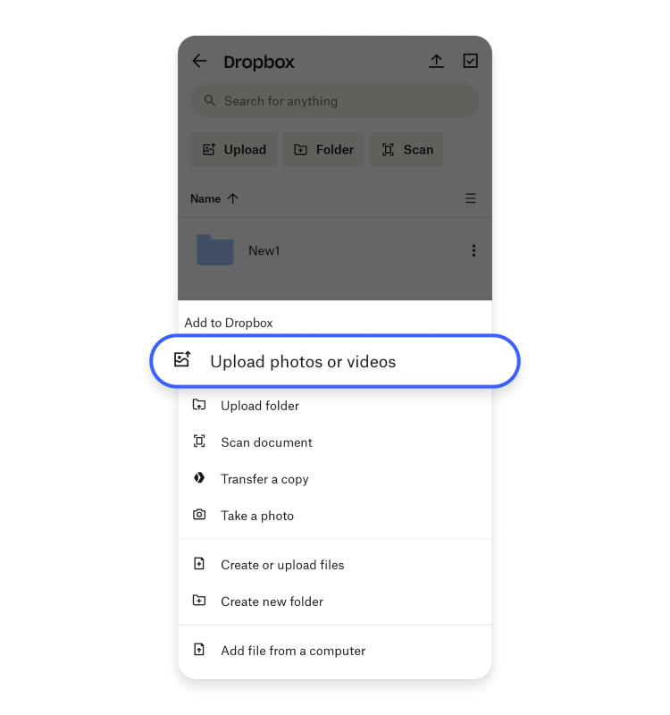 Phone to a PC using cloud storage with Dropbox: step 2