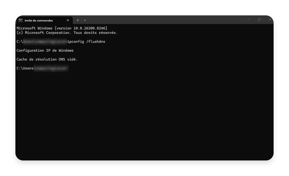 Vider le cache DNS sur Windows : étape 2