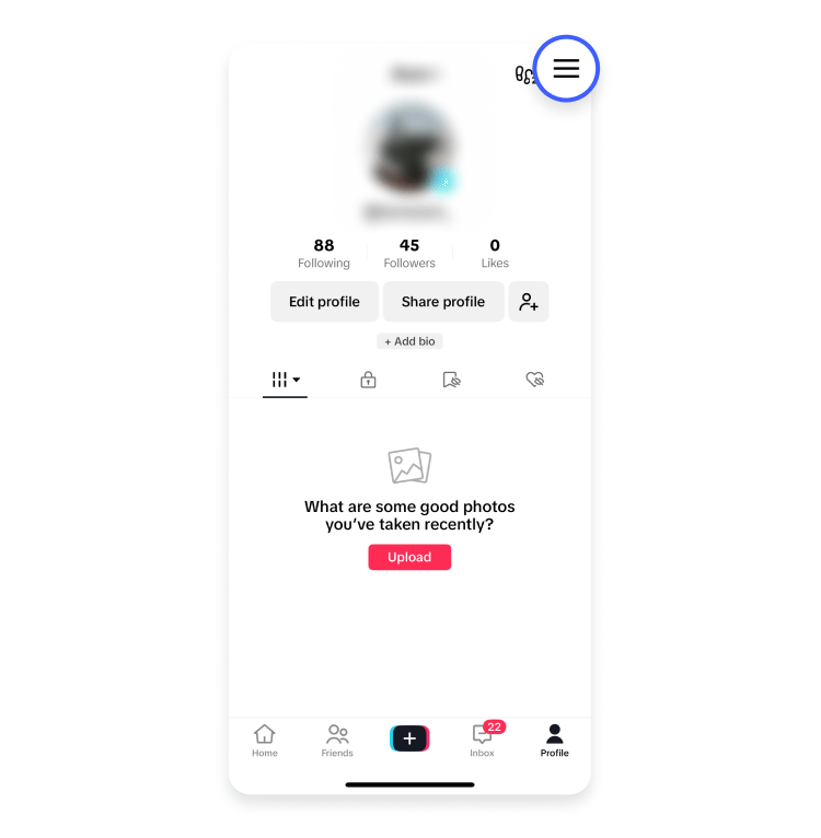 TikTok menu