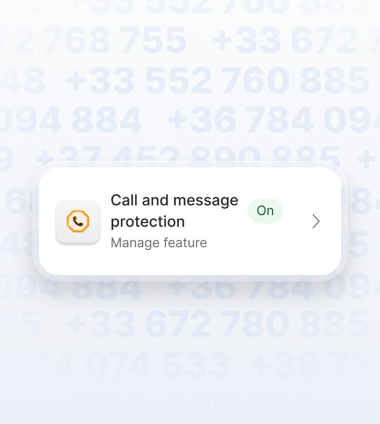 Call and message protection is turned on in the NordVPN app.